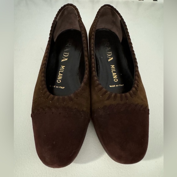 【PRADA】Suede Ballet Flat, Brown, sz36 - Picture 3 of 9